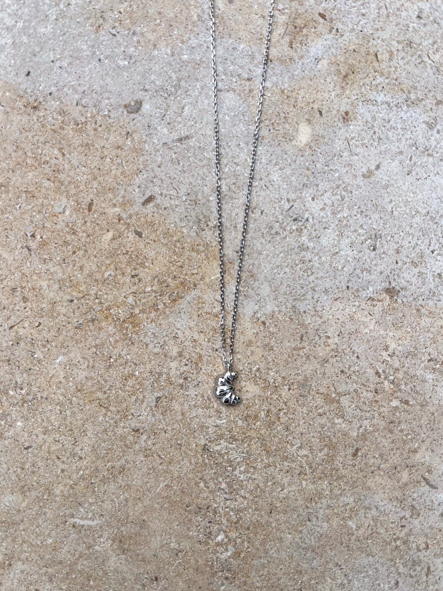 Croissant charm necklace in silver