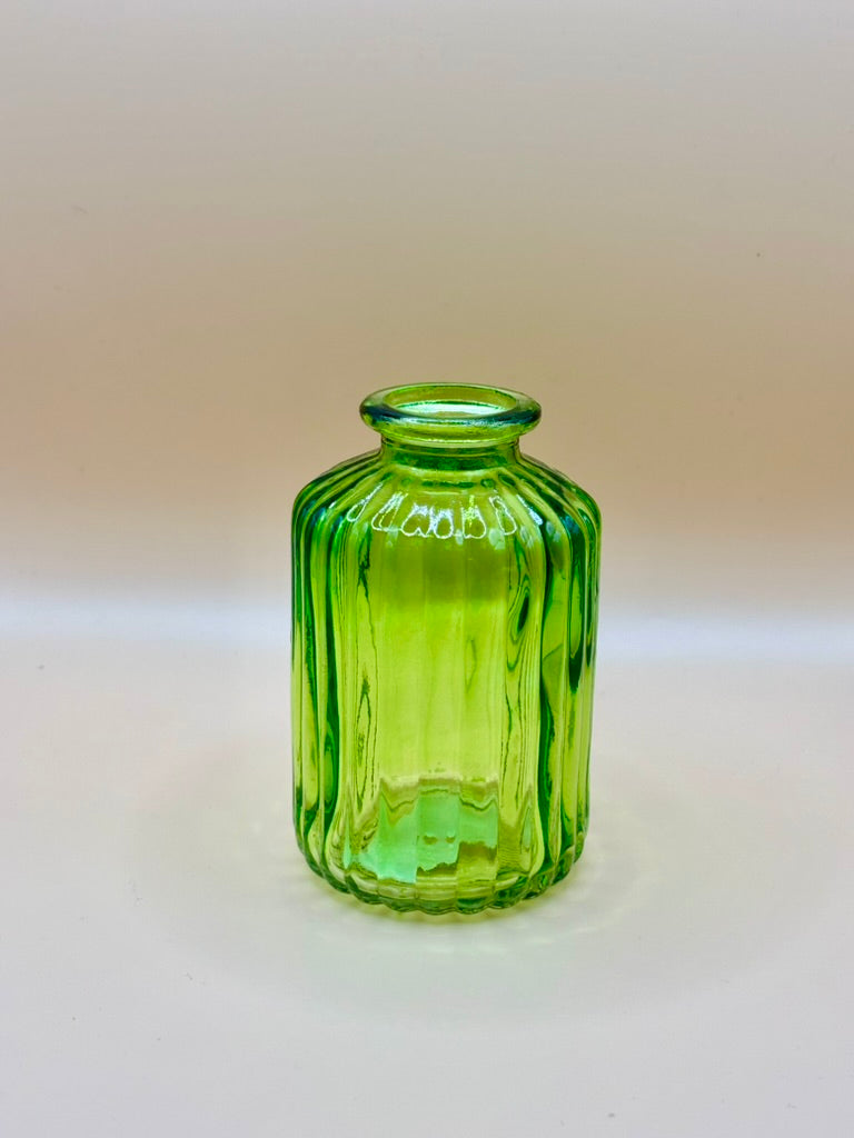 Bud Vase - Botanical Green ribbed