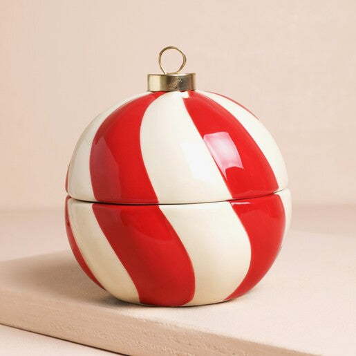 Candy Cane Stripe Bauble Cinnamon Candle