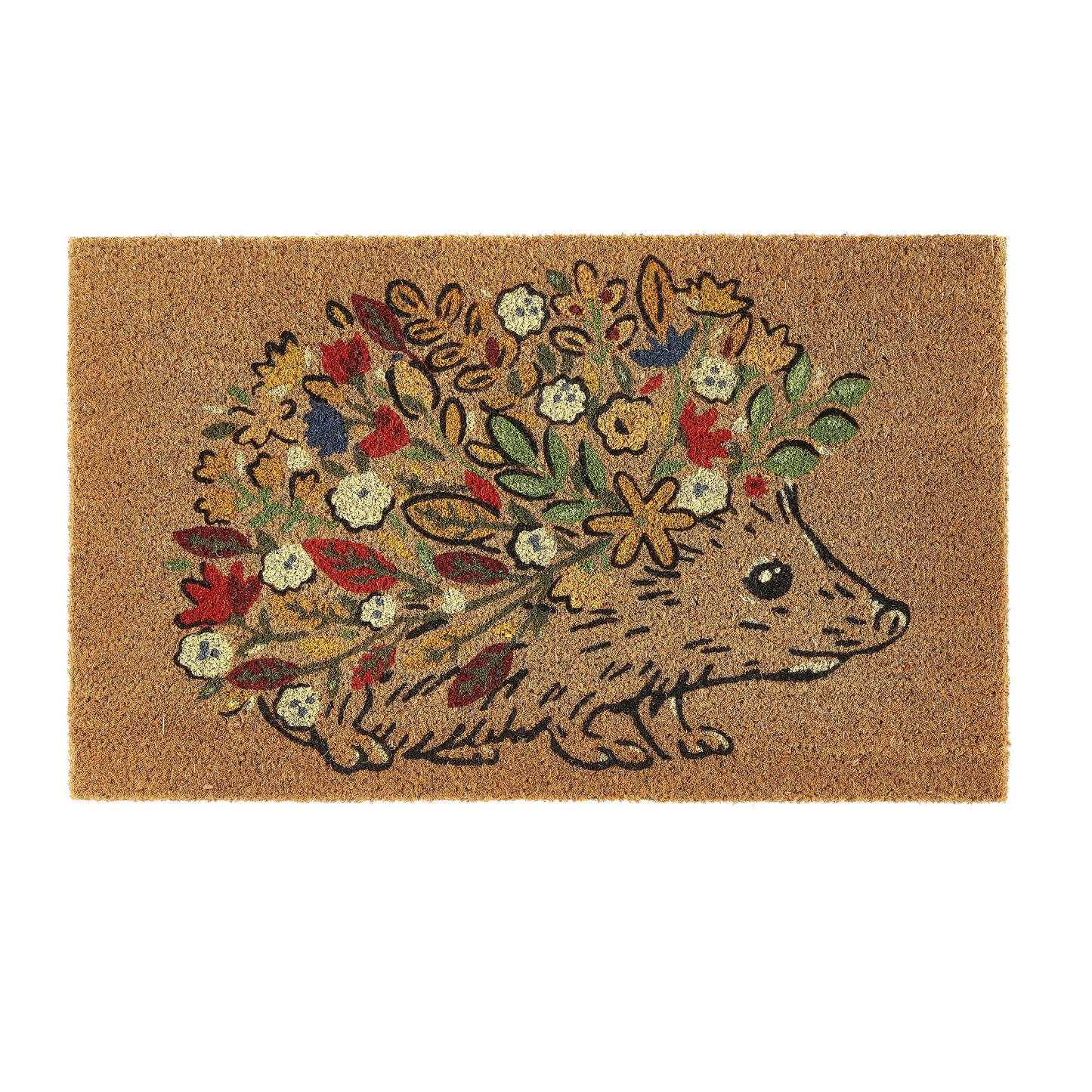 My Mat Printed Coir Floral Hedgehog Doormat: 045x075