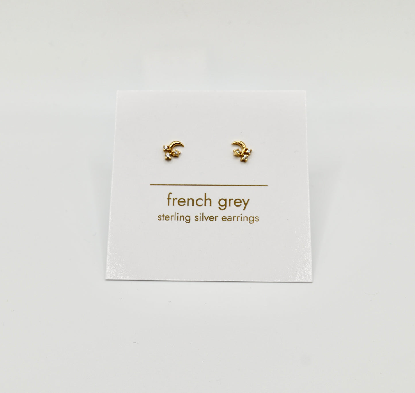 Sterling silver moon earrings - Gold