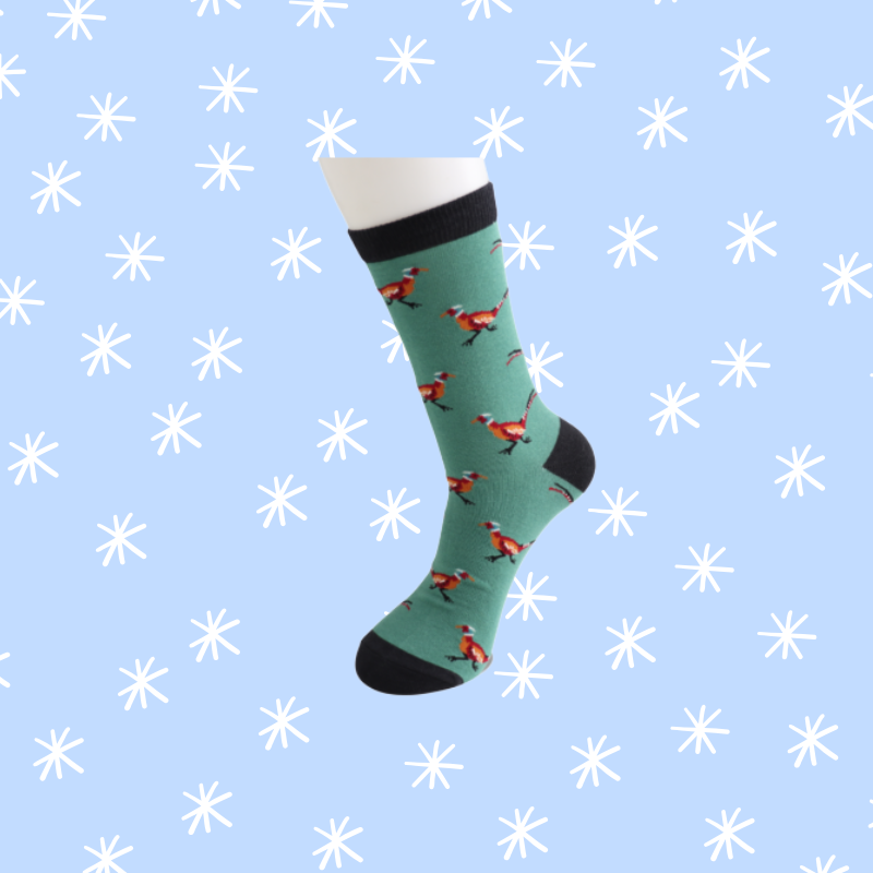 Pheasants Bamboo Socks - Green
