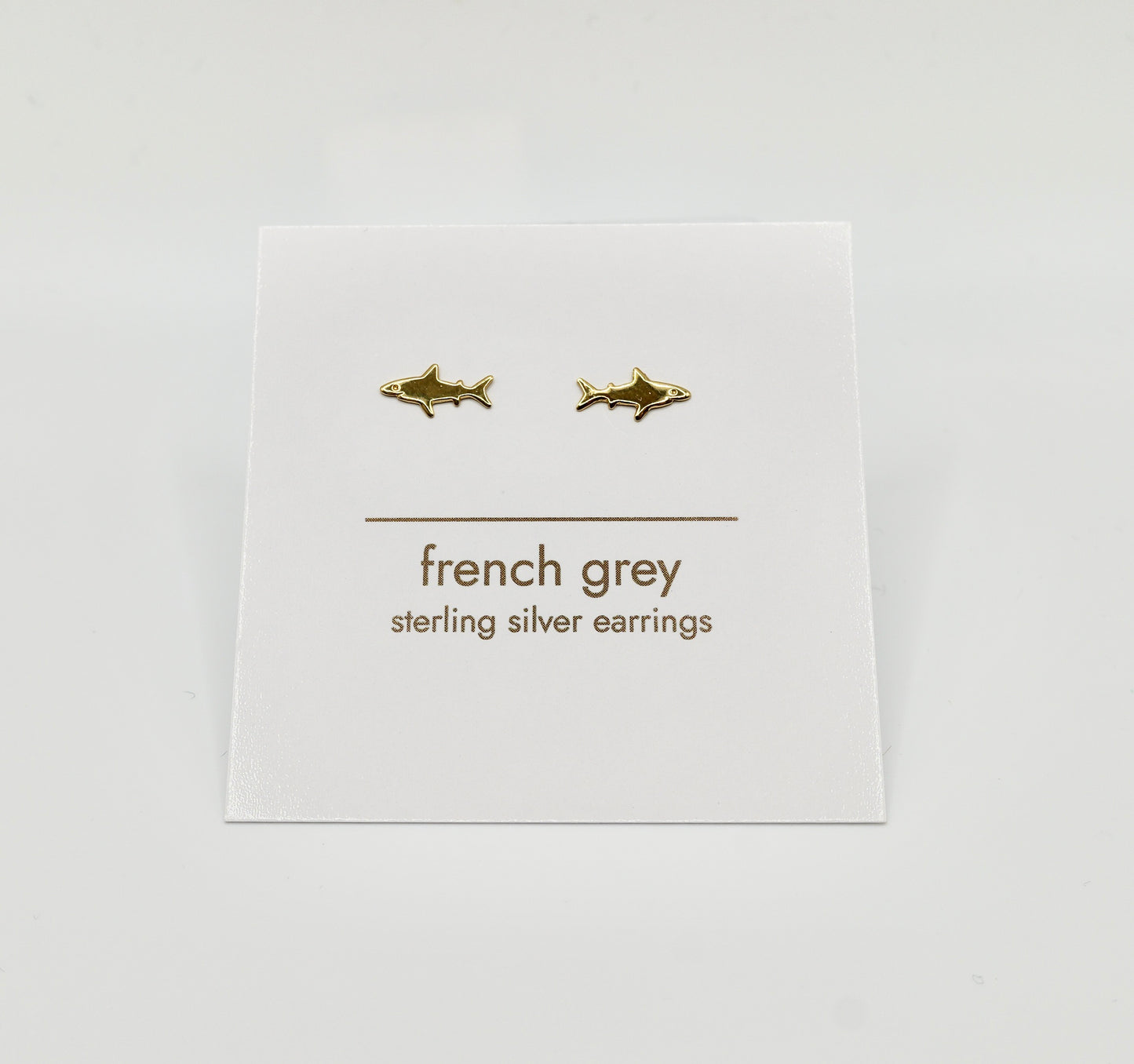 Sterling silver shark earrings - Gold