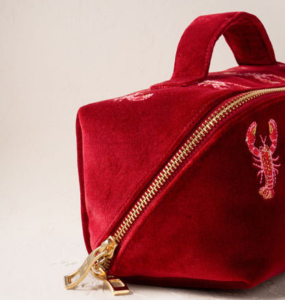 Elizabeth Scarlett Lobster Open Flat Makeup Bag - Red