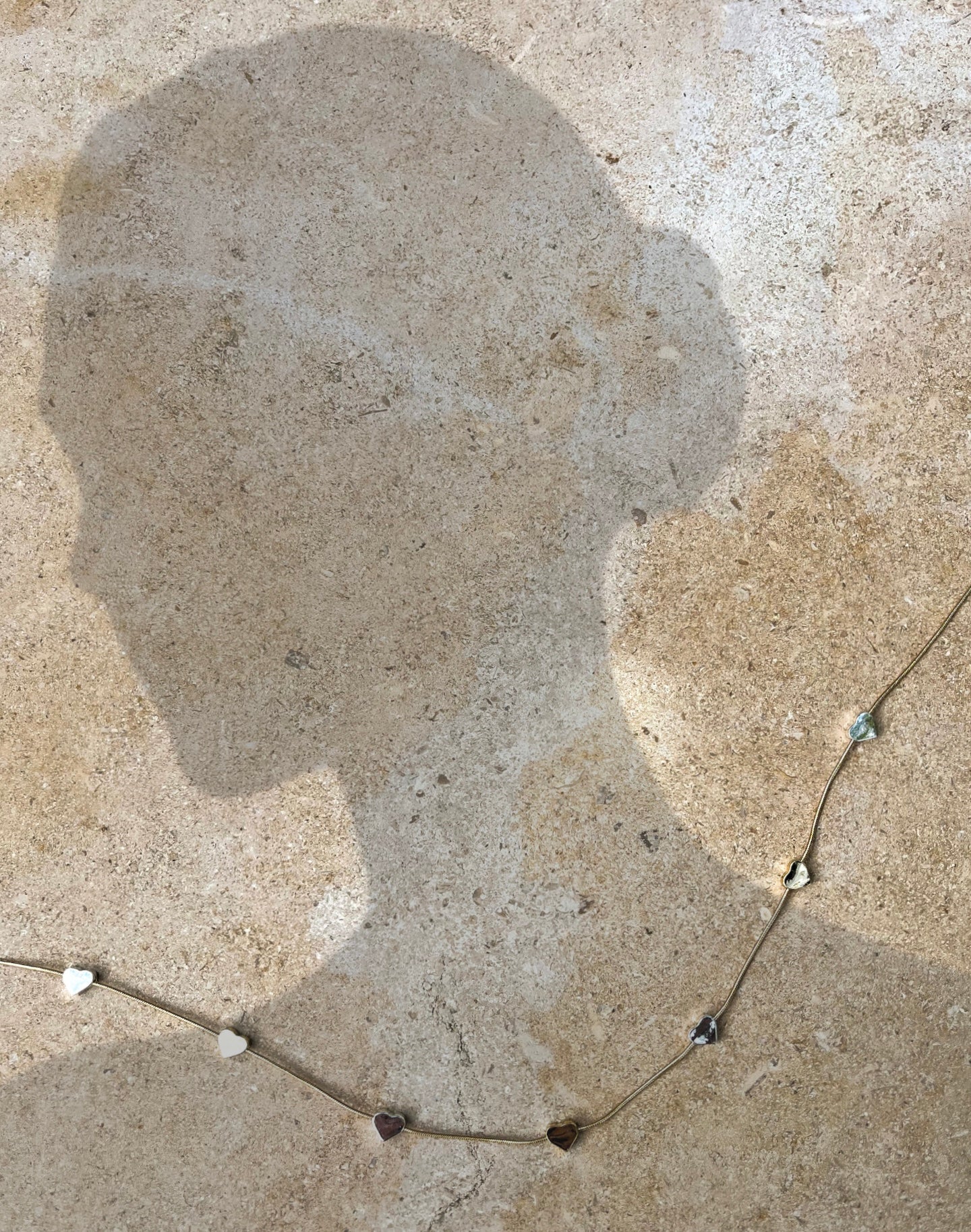 Heart gold and silver charm necklace