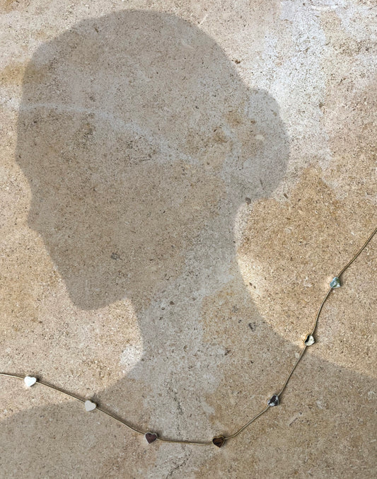 Heart gold and silver charm necklace