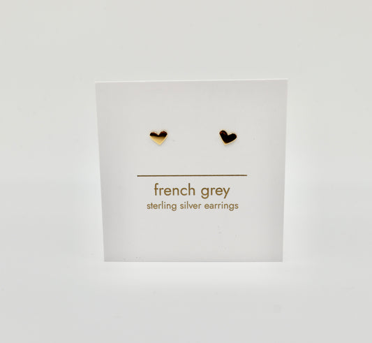 Sterling silver heart earrings - Gold