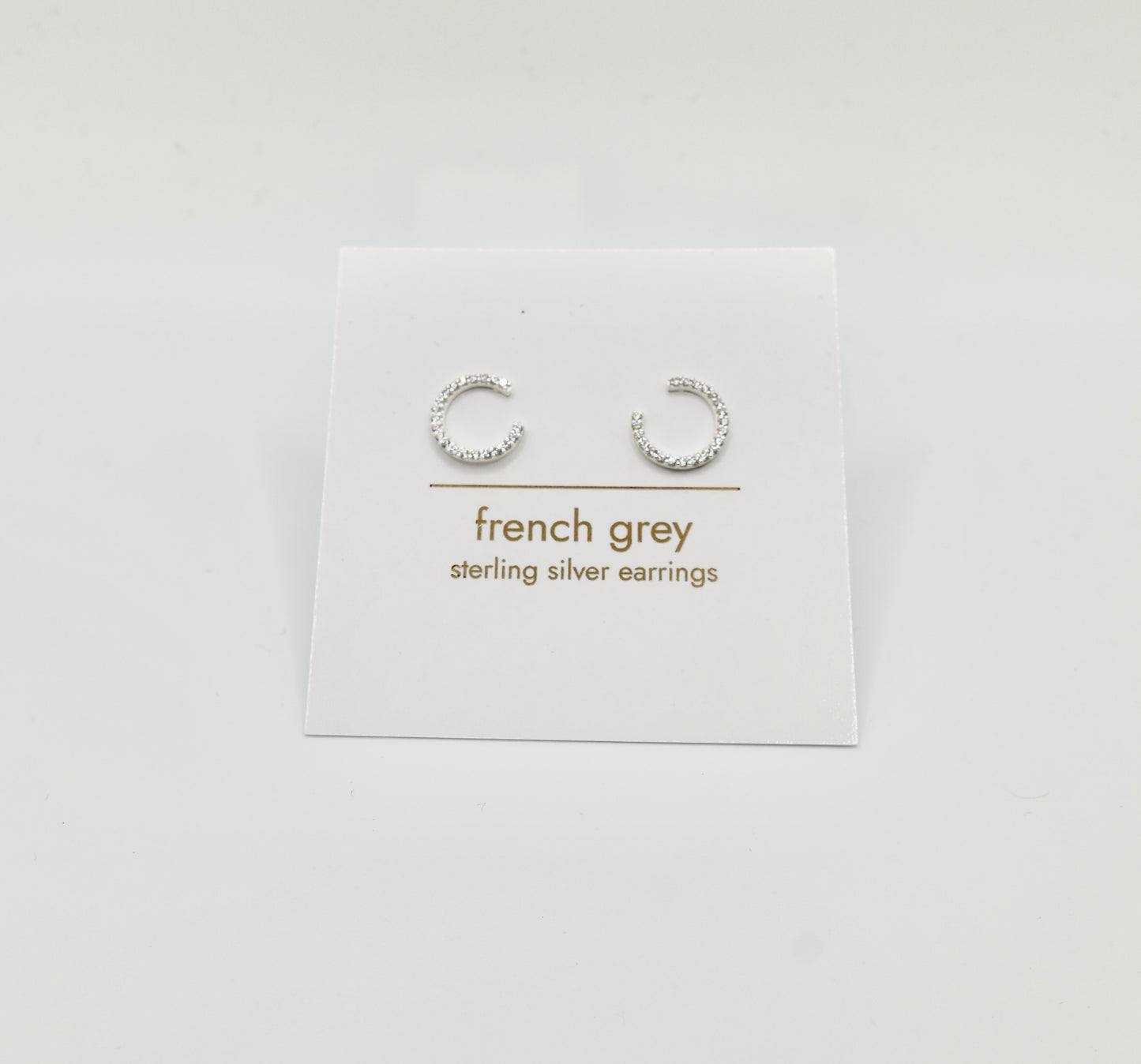 Sterling silver crescent earrings - Silver