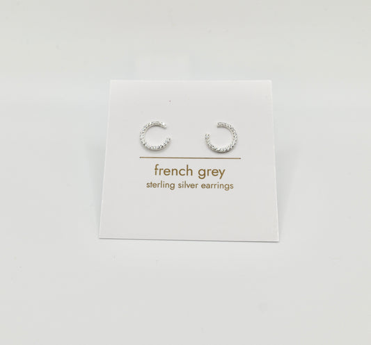 Sterling silver crescent earrings - Silver