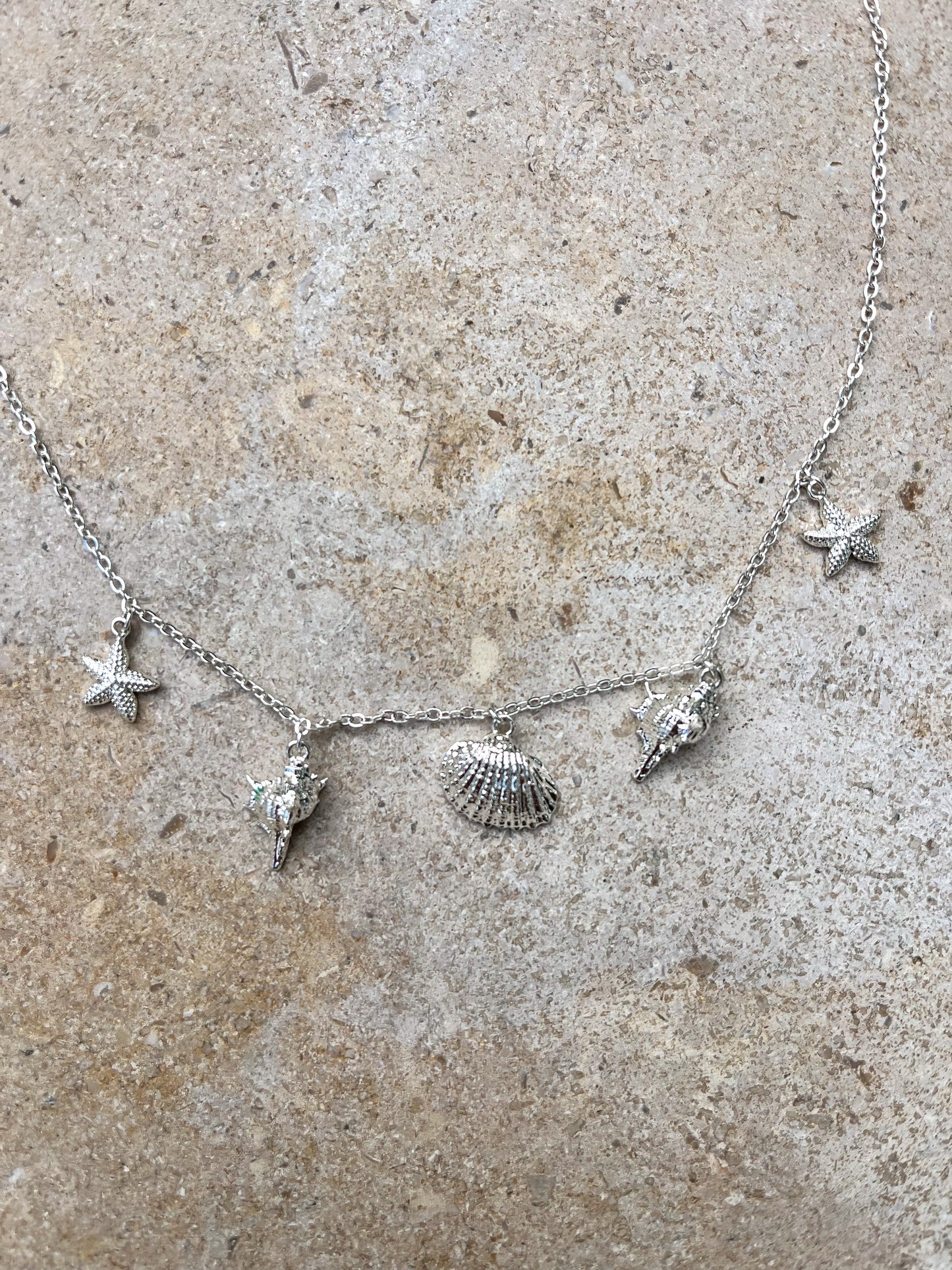 Shell Silver charm necklace