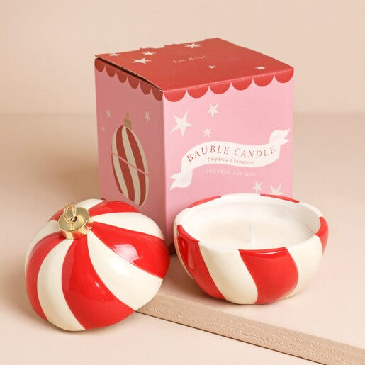 Candy Cane Stripe Bauble Cinnamon Candle