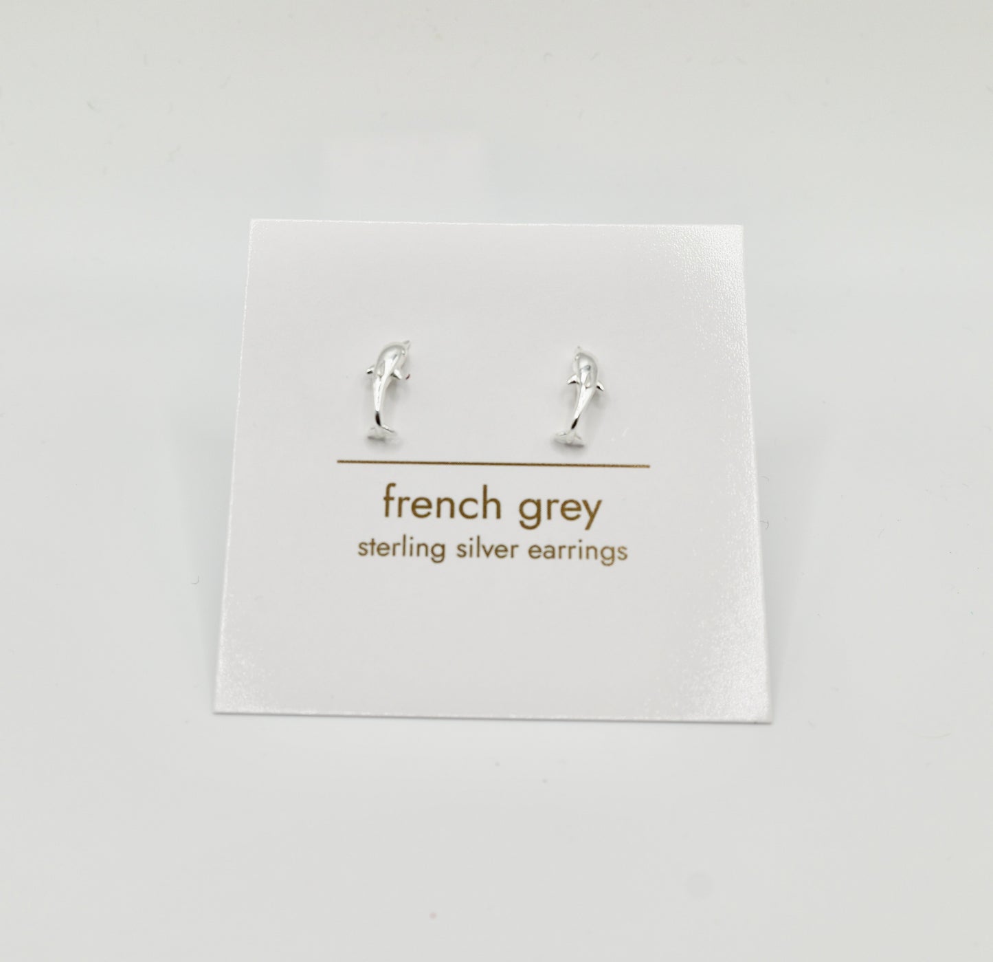 Sterling silver dolphin earrings - Silver