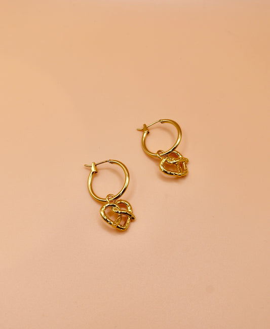 "Pretzel" hoop earrings - Gold