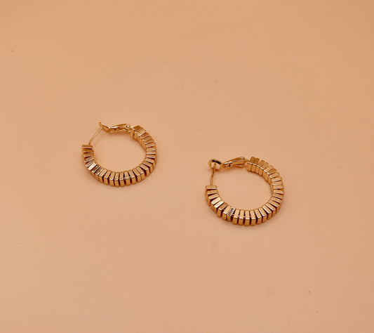 Hoop stacked earrings - Gold