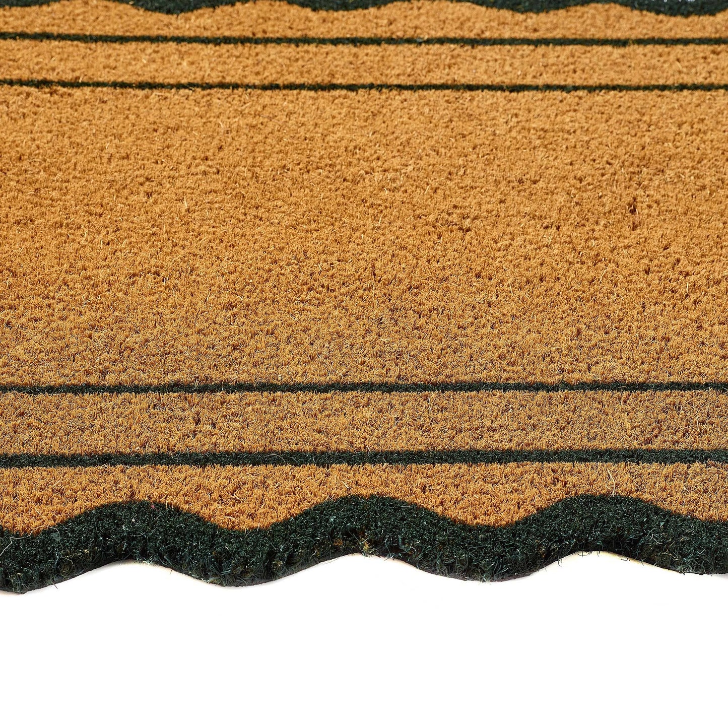 Printed Coir Green Scallop Border Doormat