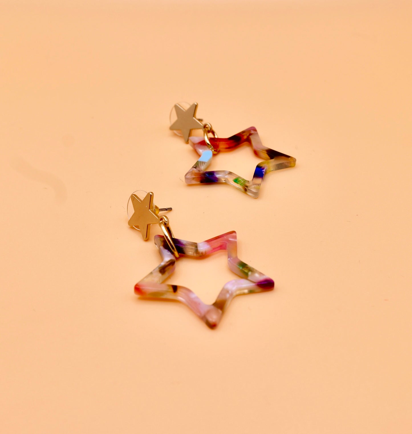"Chloe" Resin star stud earrings - Gold
