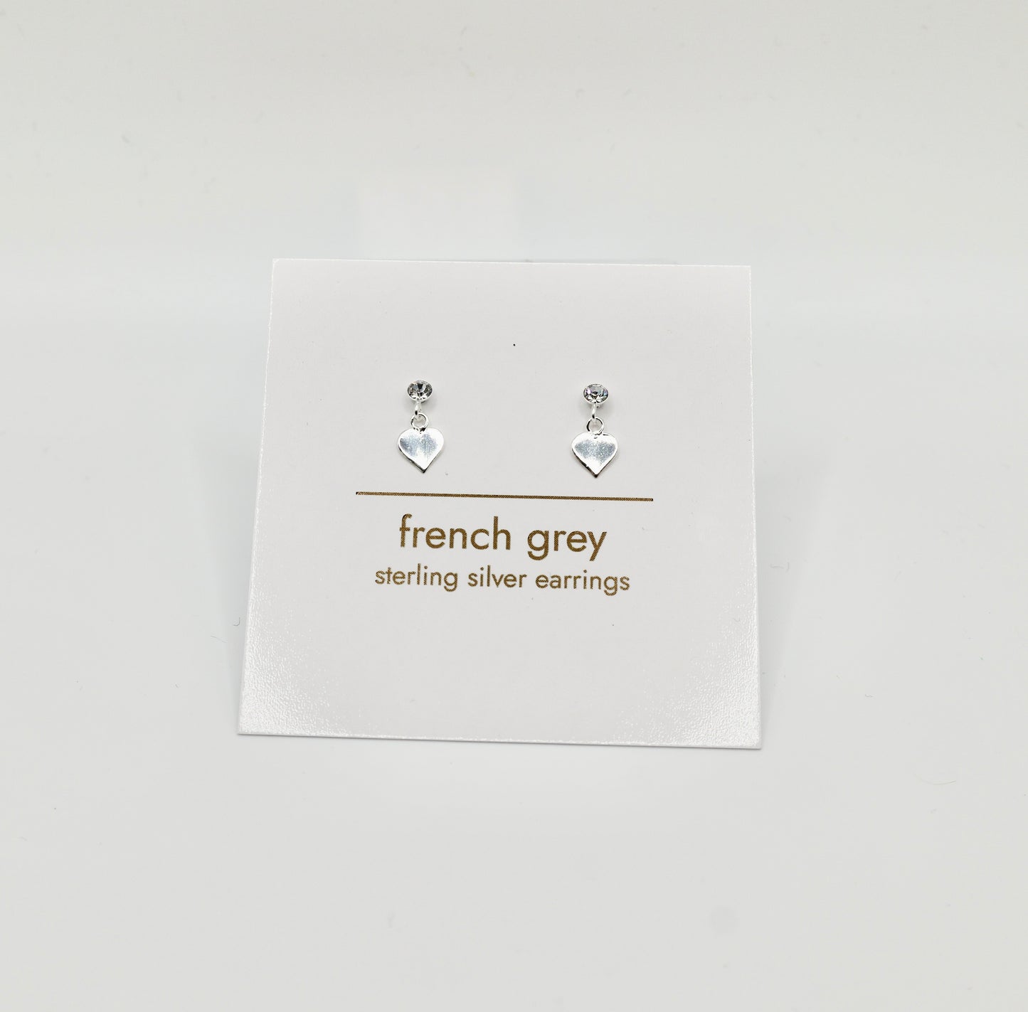 Sterling silver heart earrings - Silver