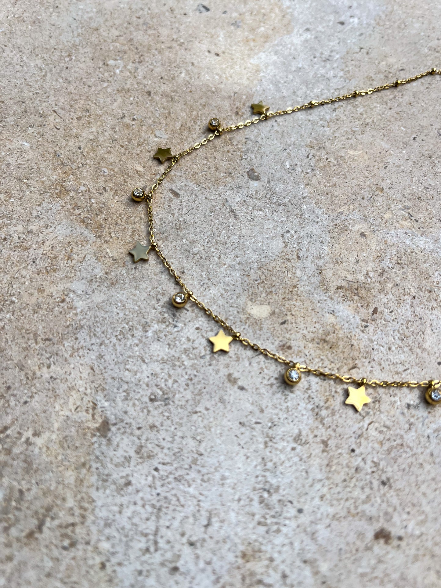 Star gold charm necklace
