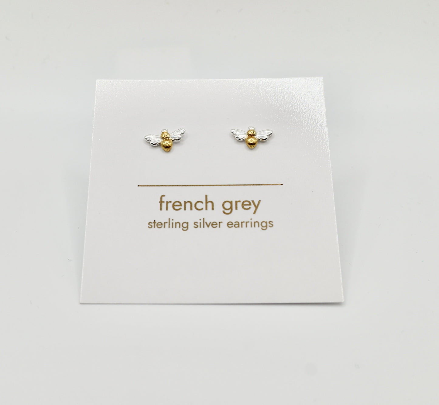 Sterling silver bee earrings - Gold and silver