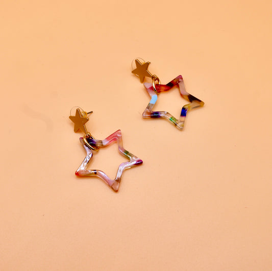 "Chloe" Resin star stud earrings - Gold