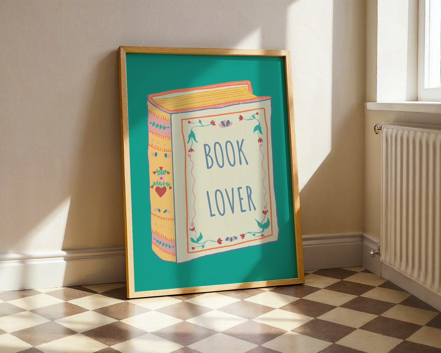 Book Lover Print | Reading Lover Wall Art | Colourful Illustrated Print A4 & A3