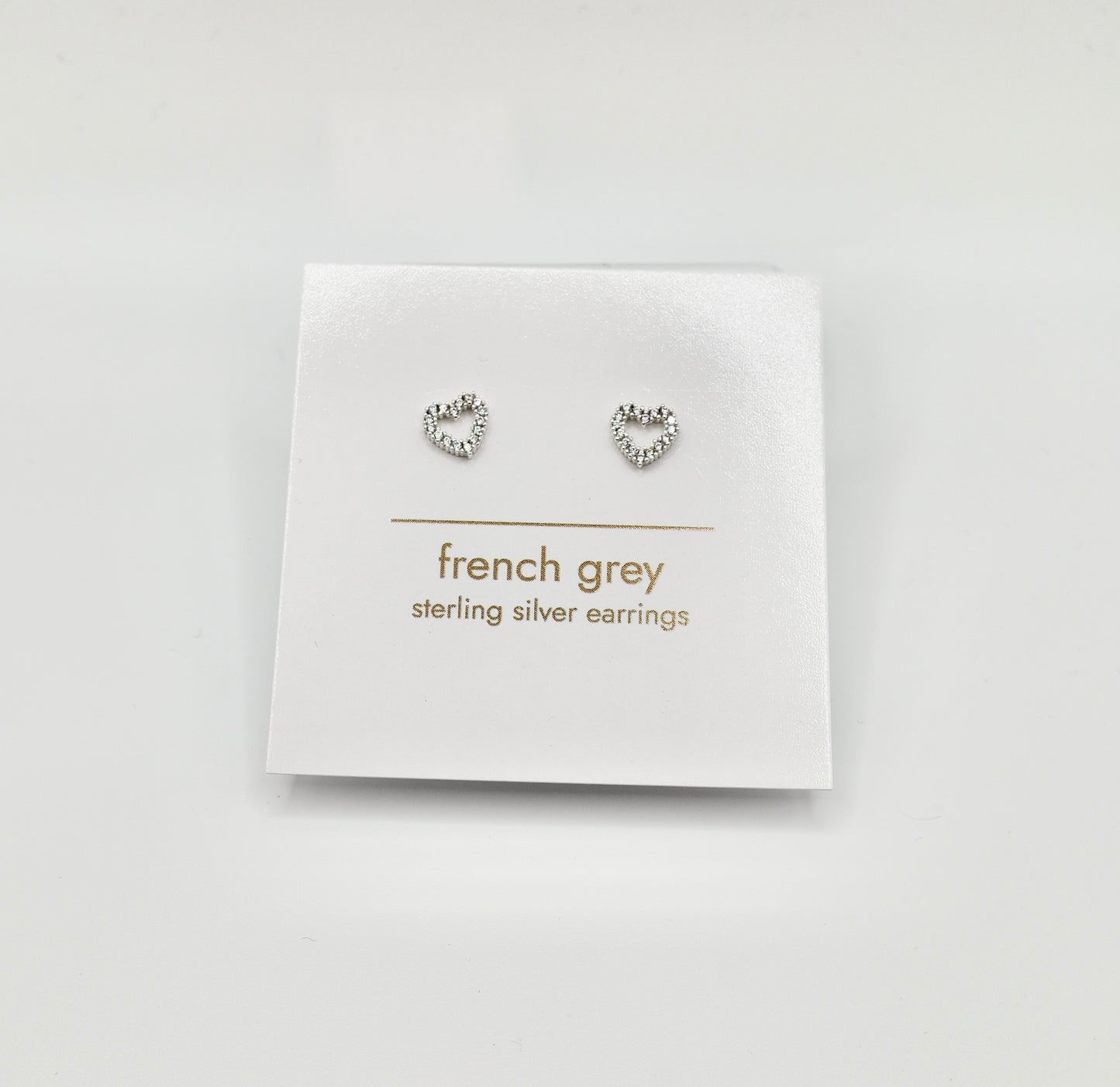 Sterling silver heart earrings - Silver