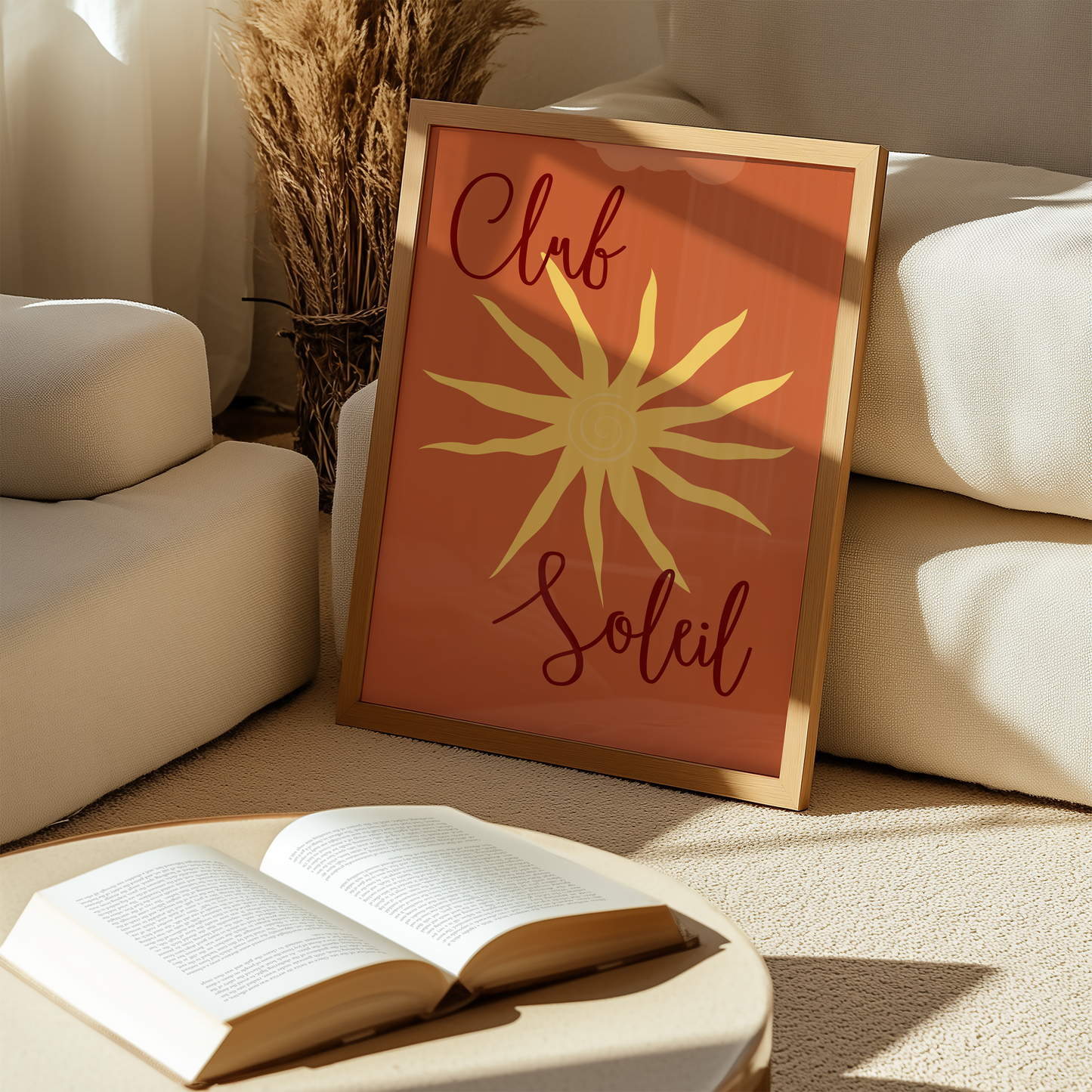 Club Soleil Print | Retro Sun Wall Art | Colourful Summer Print A4 & A3