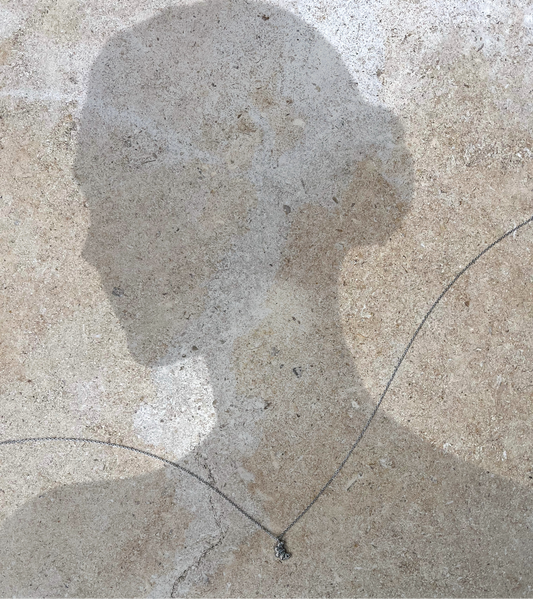 Croissant charm necklace in silver