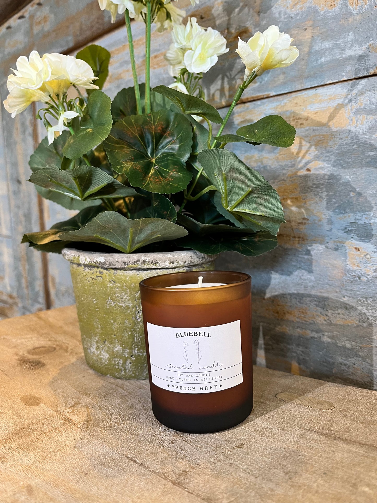 Bluebell Brown Glass Candle