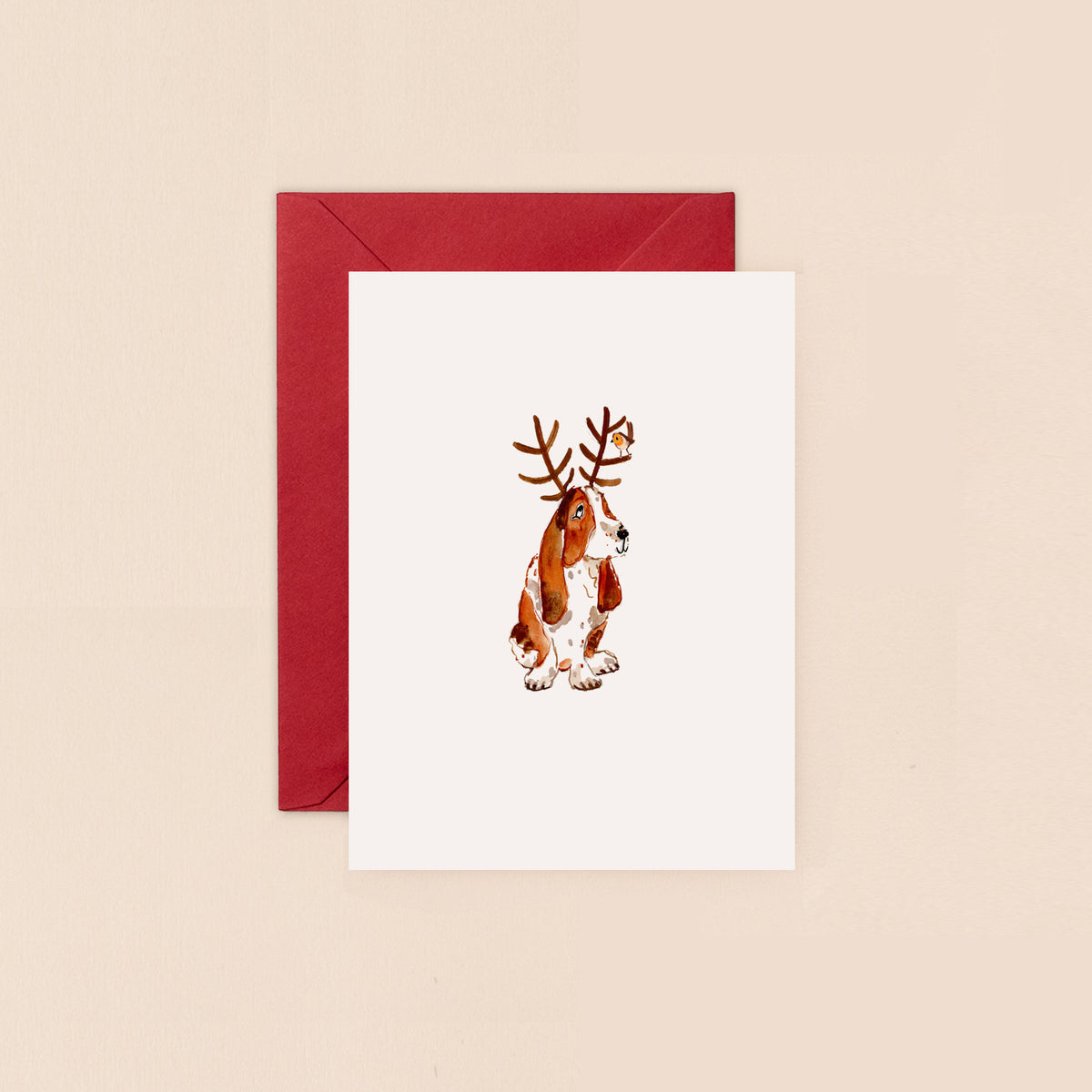 Christmas Dog & Robin Mini Card