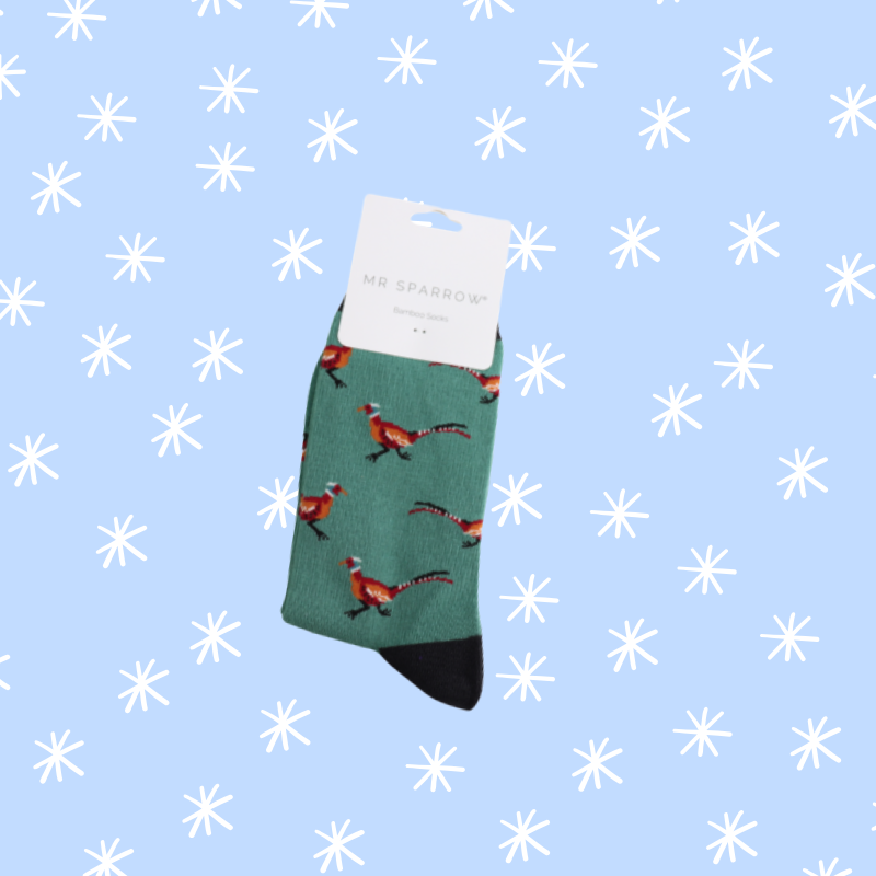 Pheasants Bamboo Socks - Green
