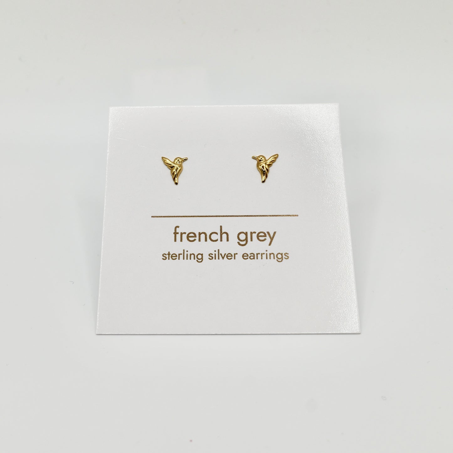 Sterling silver bird earrings - Gold