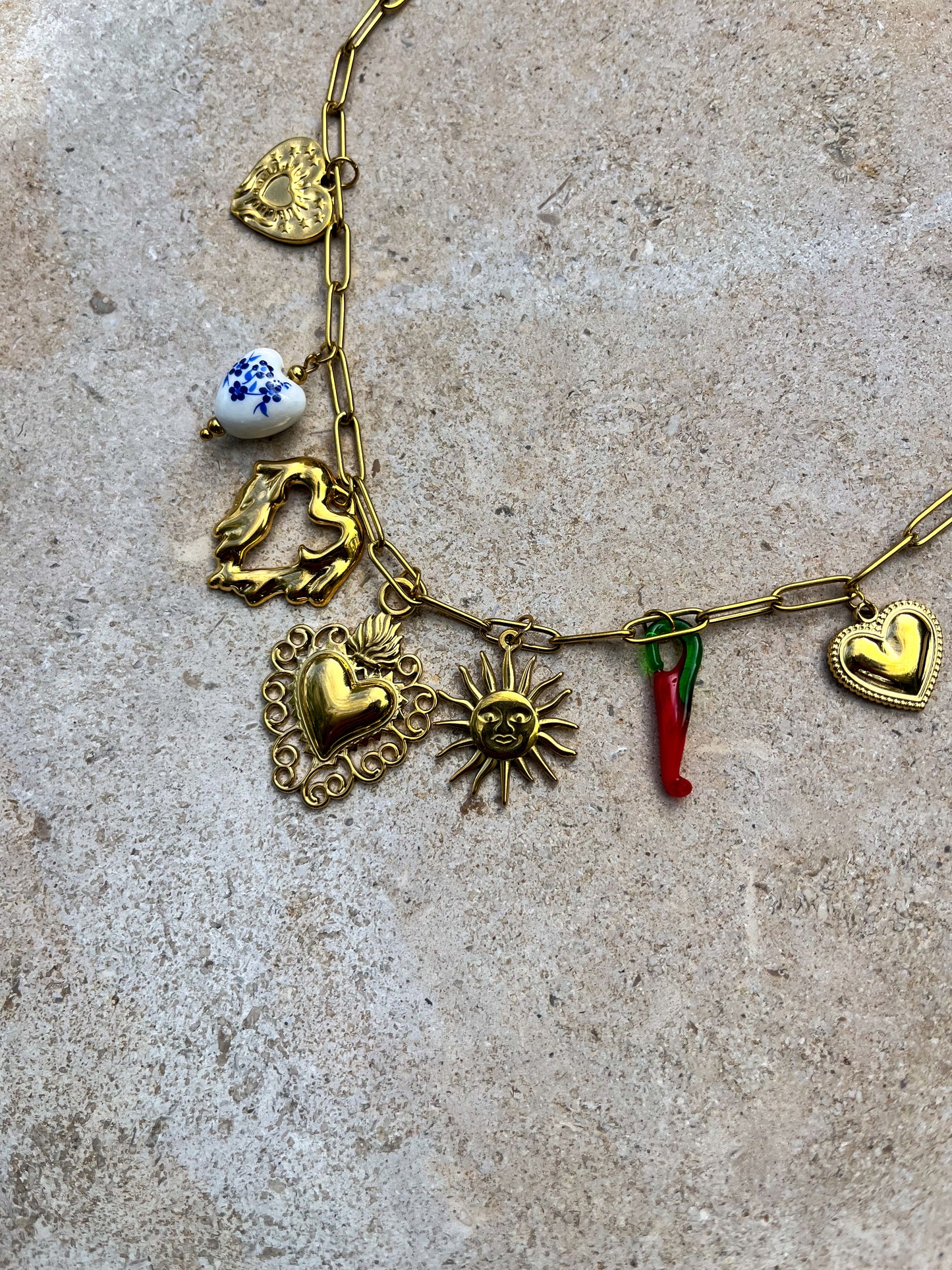 Multi charm necklace