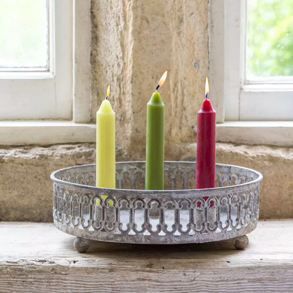 Ornate Round Stubby Candle Holder