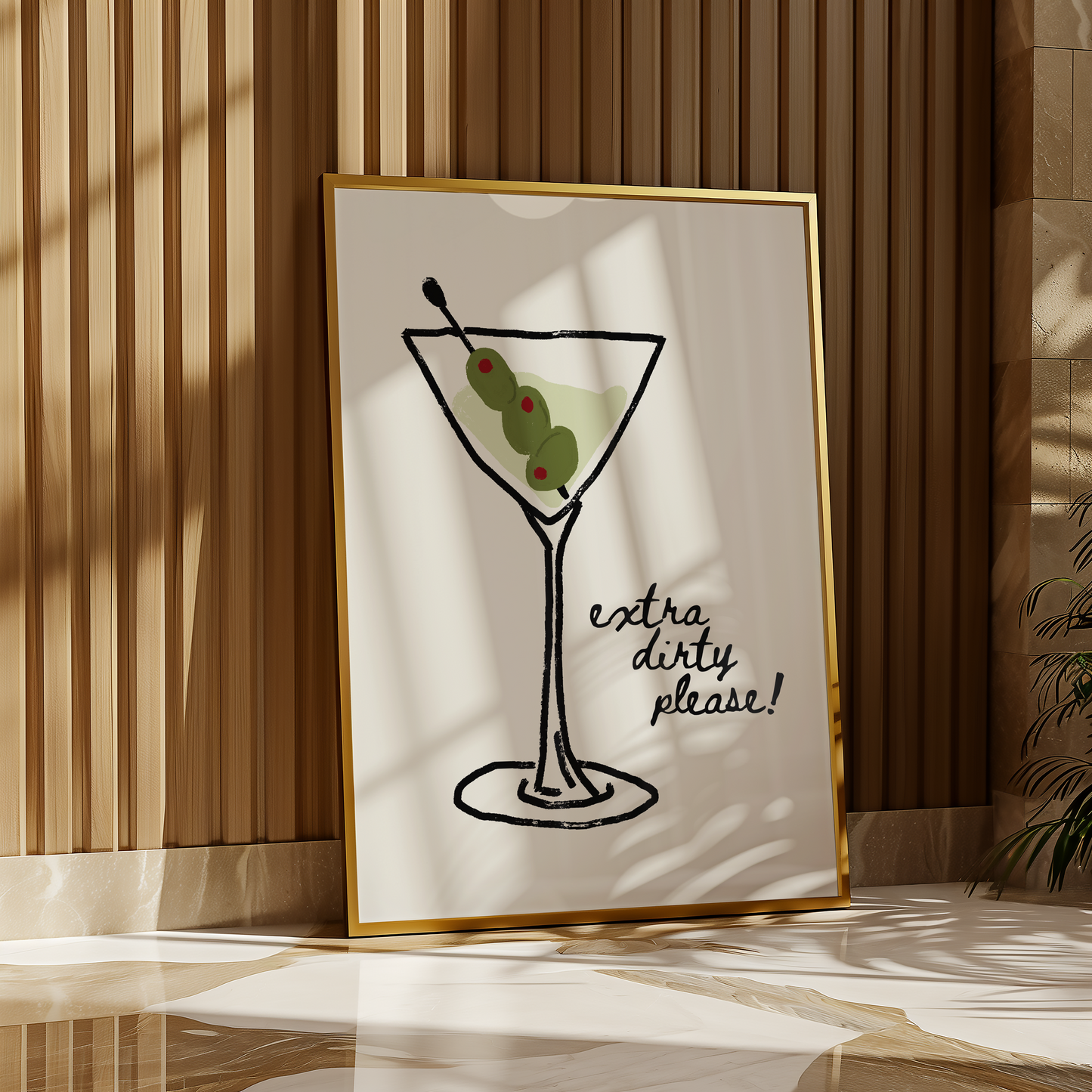 Extra Dirty Please Martini Print