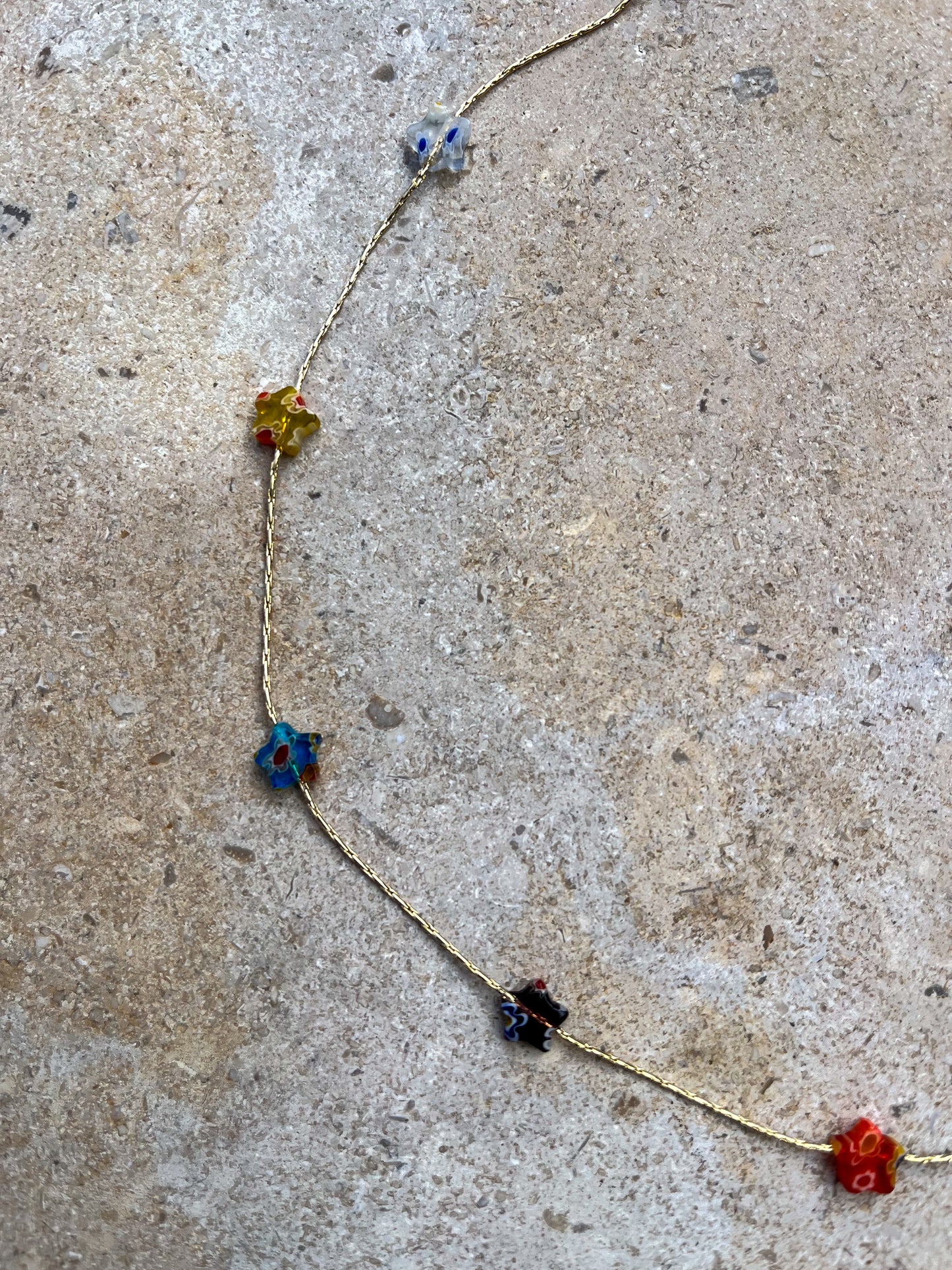 Resin star gold charm necklace
