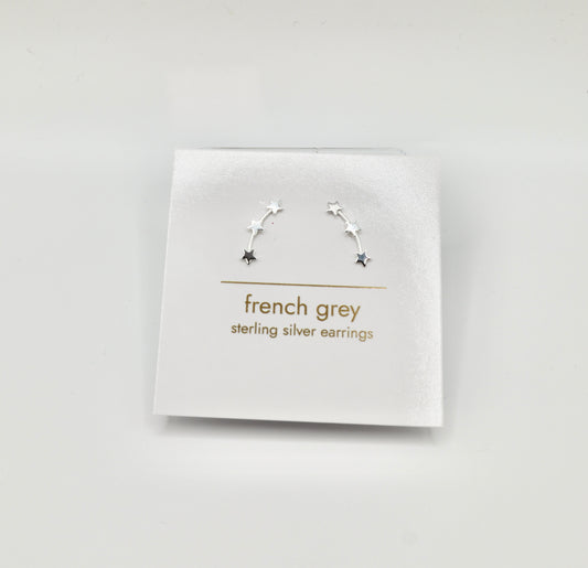 Sterling silver star constellation earrings - Silver