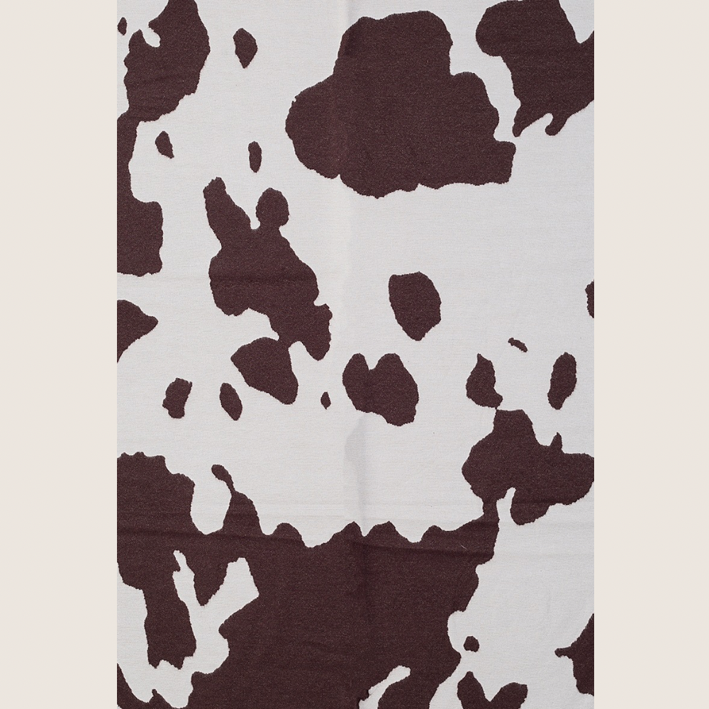 Luxe Cow Print Scarf - Brown & White