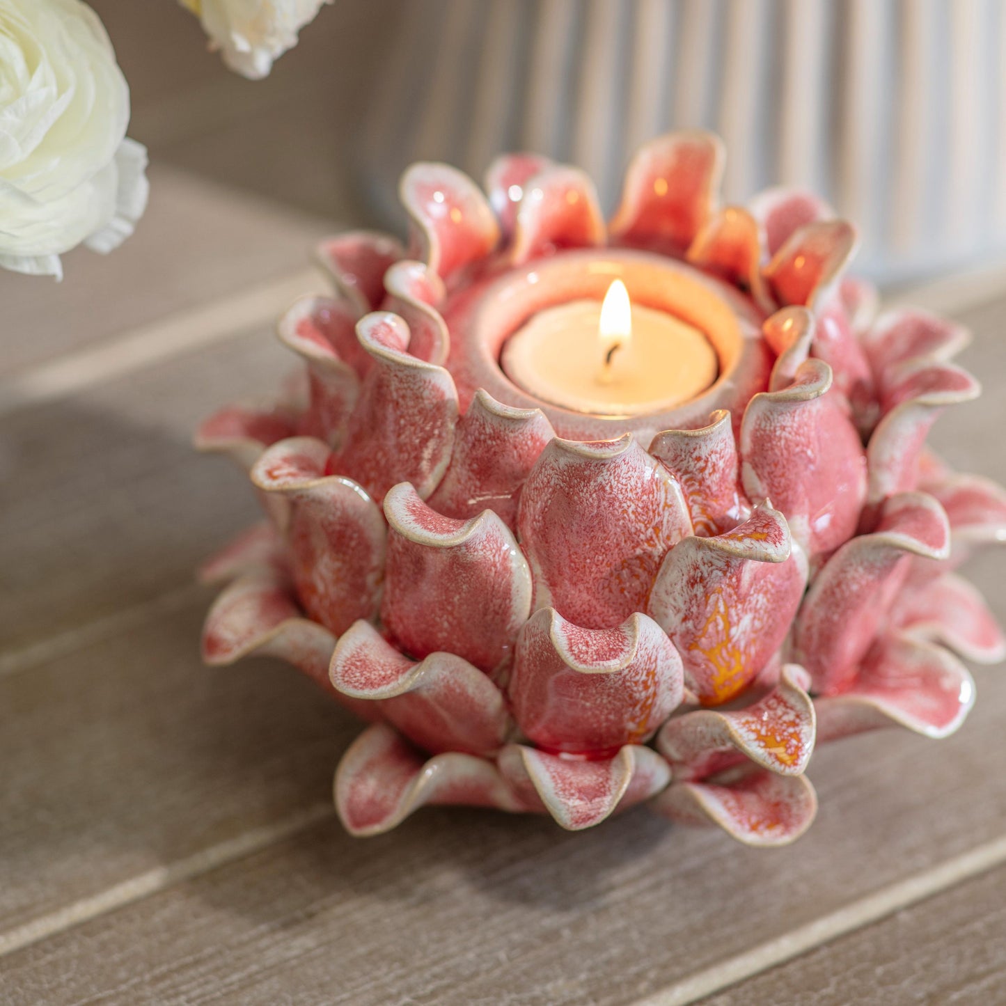 Tresco Blush Petal Candle Holder