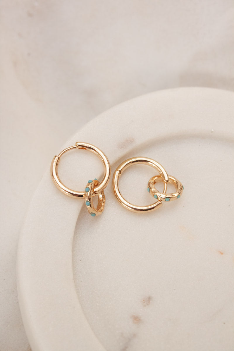 Mallorca Small Huggie Earrings - Blue