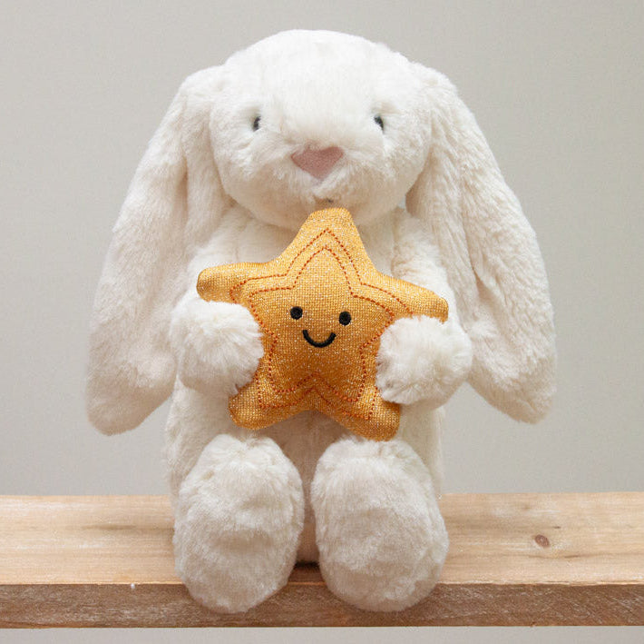 Jellycat Cream Bunny With Star | French Grey — Cotswolds Gifts