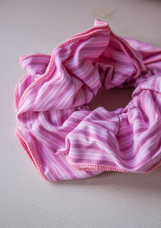 Pink Stripe Hair Scrunchie