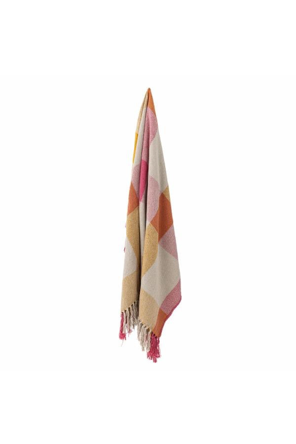 Pastel Check Cotton Throw & Picnic Blanket