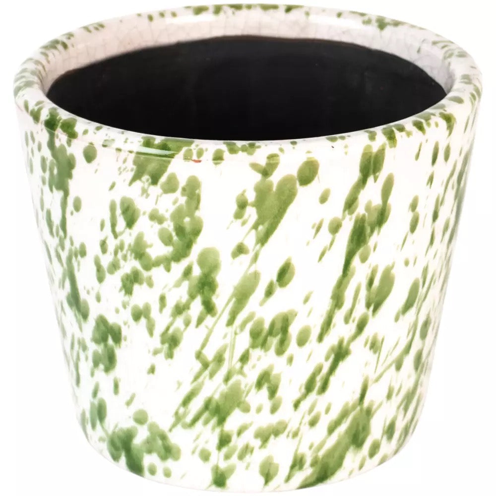Green Splatter Planter