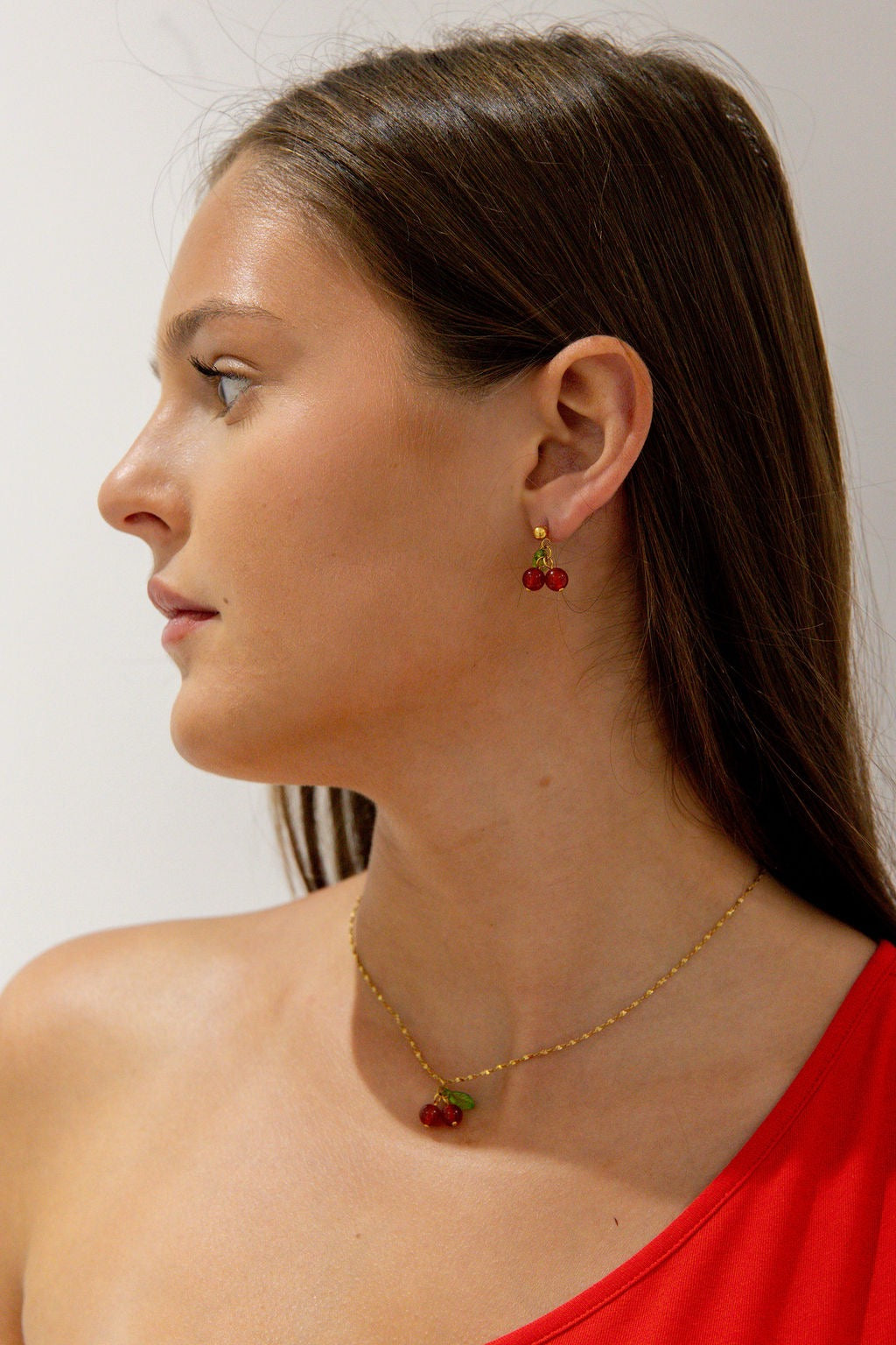 Cherry Pendant Necklace - Gold