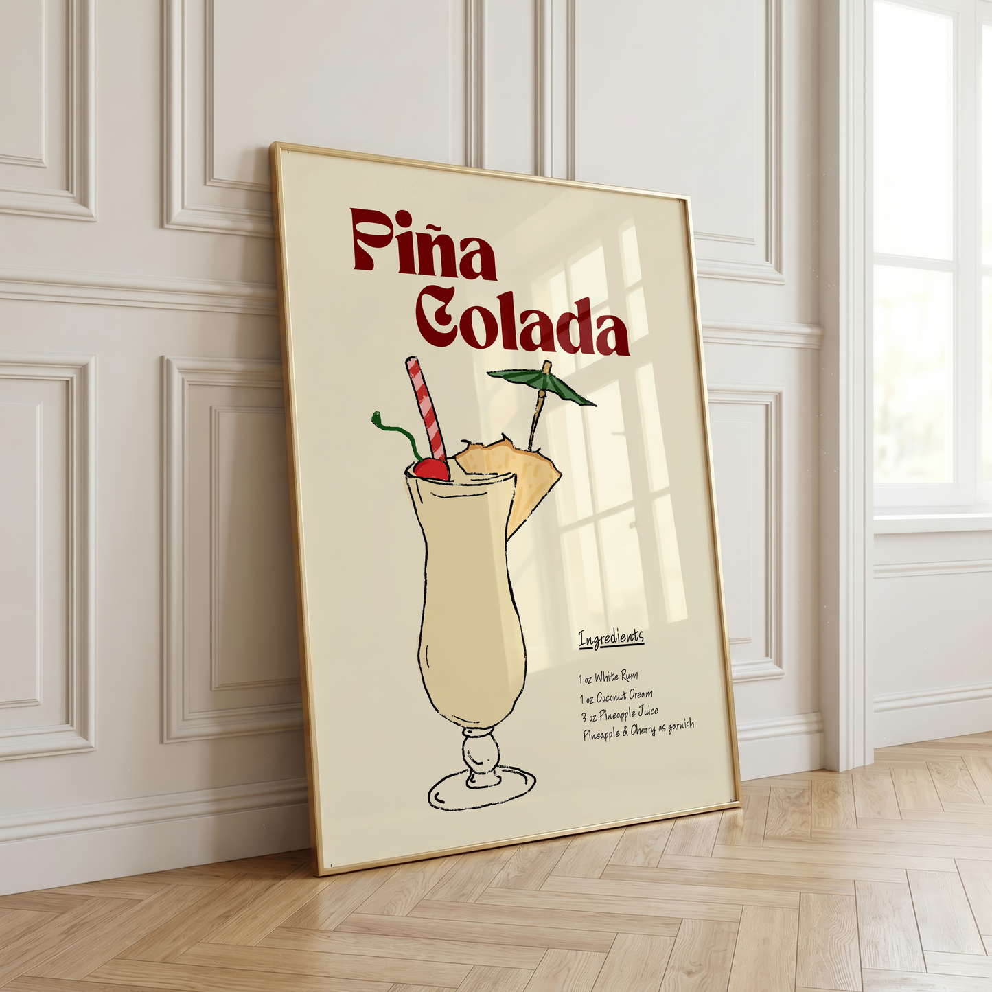Pina Colada Cocktail Recipe Print