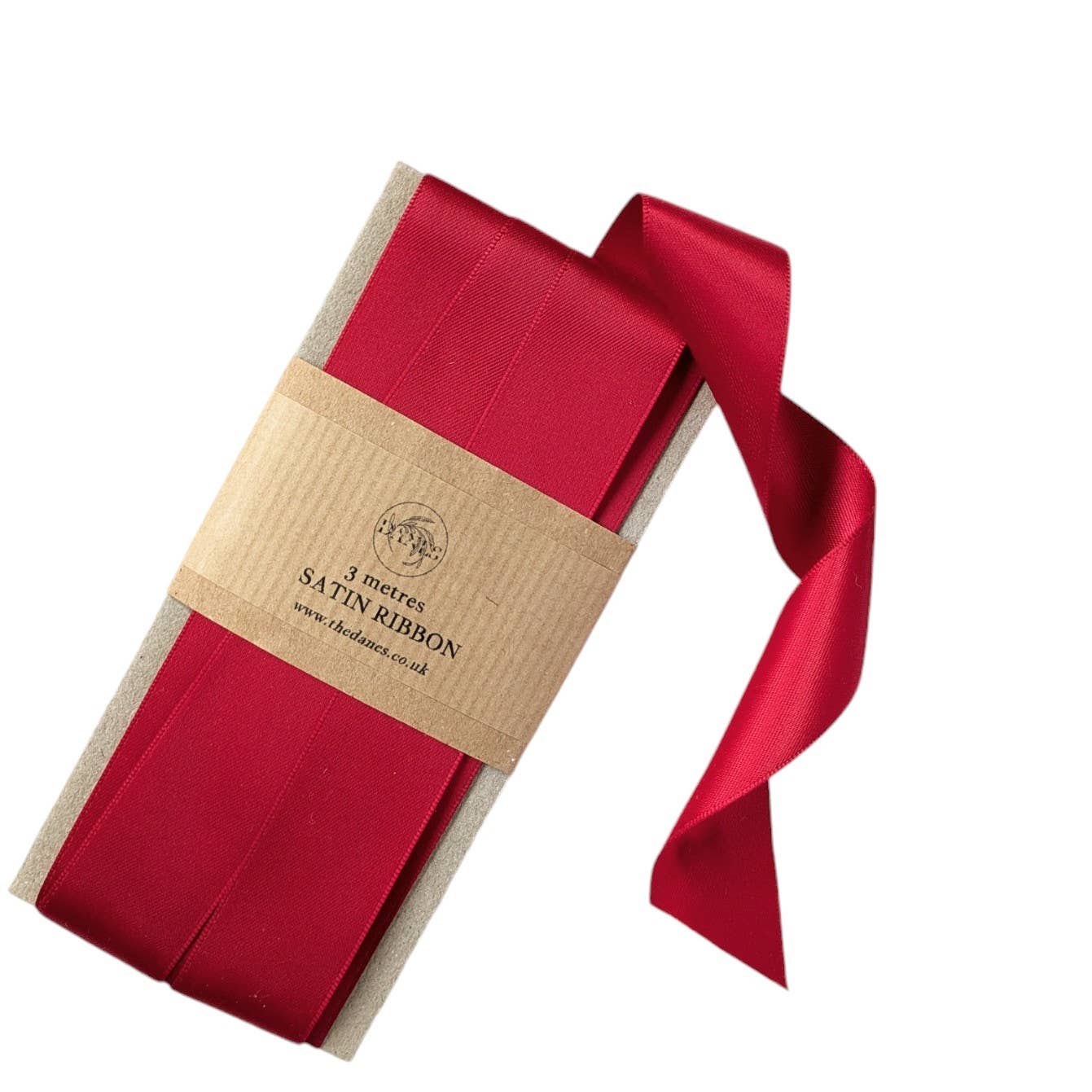 Rich RED Luxury Double Faced Satin Silk Ribbon, 25mm x 3M