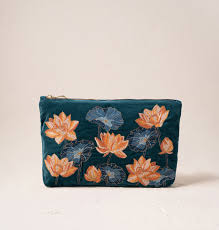 Elizabeth Scarlett Lotus Everyday Pouch - Rich Blue