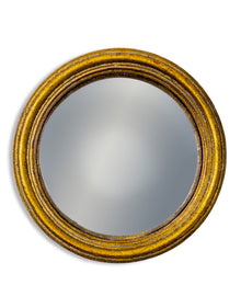  Antiqued Gold Thin Framed Small Convex Mirror