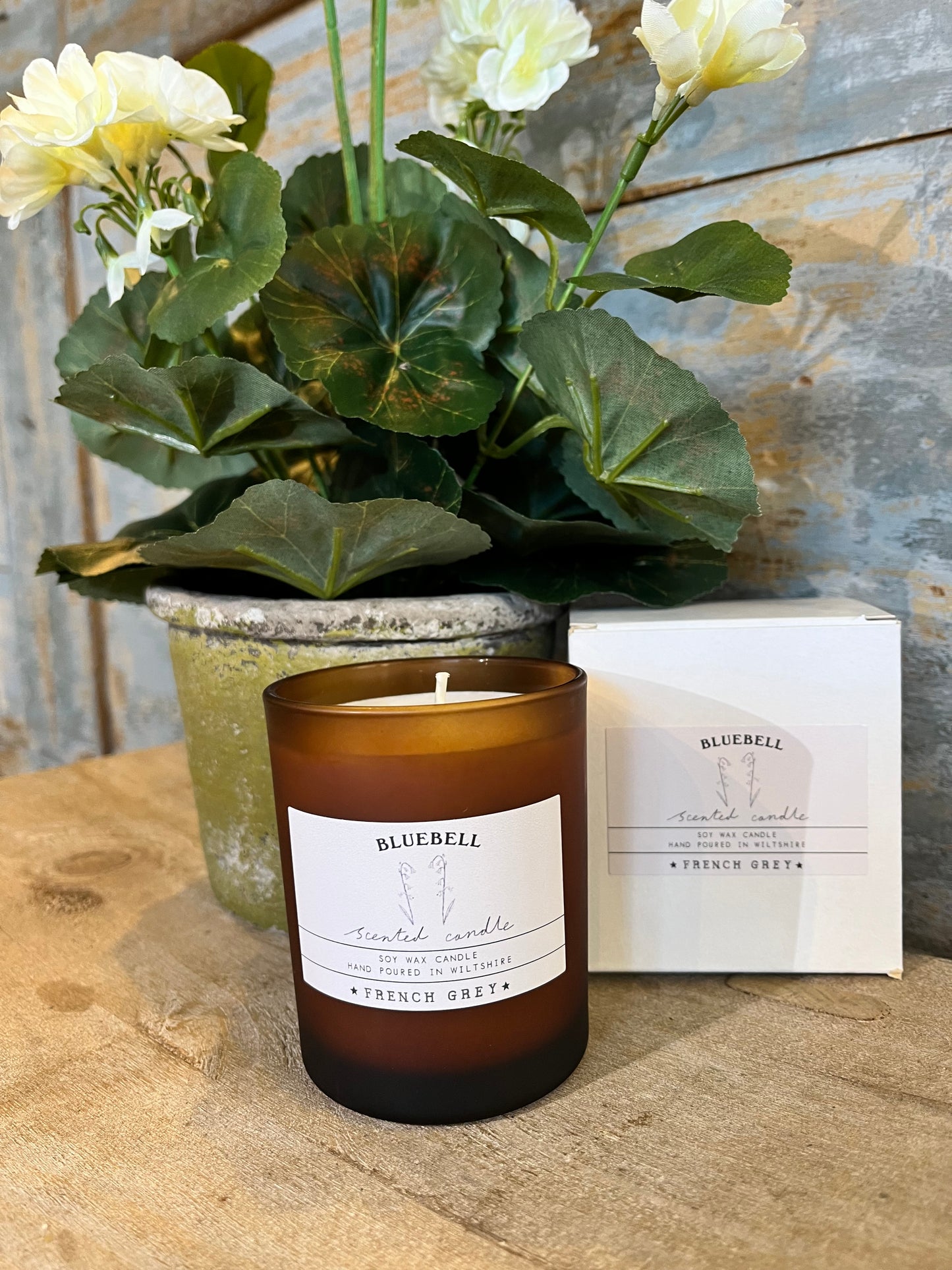 Bluebell Brown Glass Candle